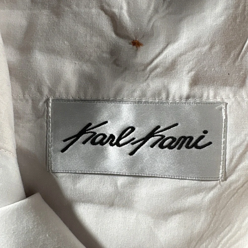 Vintage Karl Kani Pleated Pants Mens 36 Orange Linen‎ Viscose Wide Leg Trousers